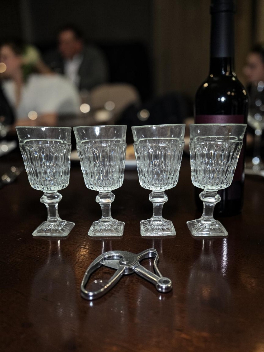Set Of 4 Indiana Glass Mt. Vernon Clear Wine Goblets ♡ - Picture 3 of 8